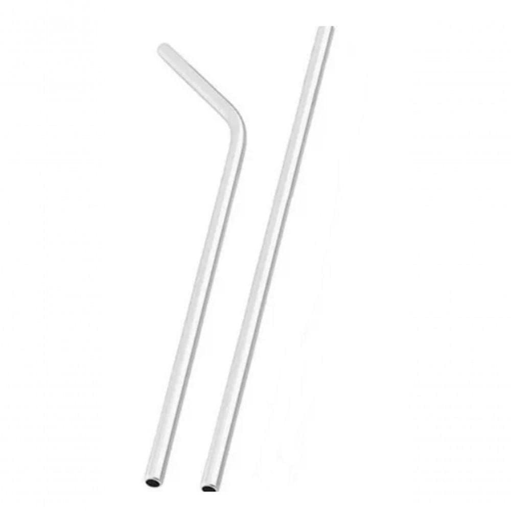 Canudo Reutilizável Em Aço Inox 2pcs Bebida Suco água Drink