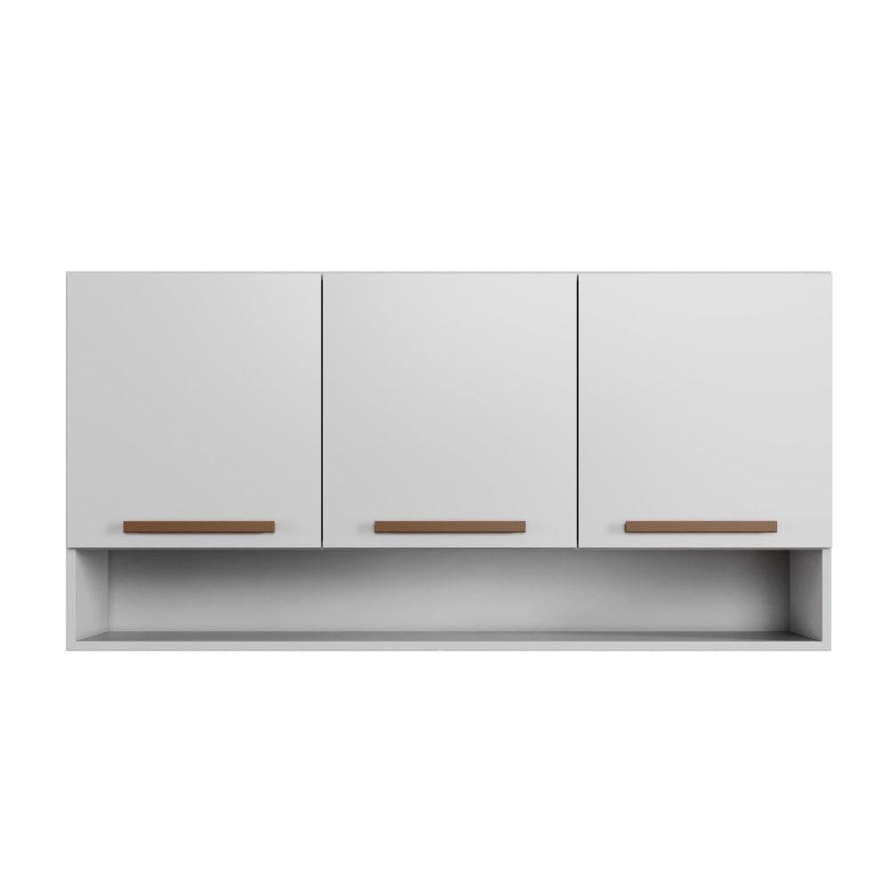 Armario Aéreo Plus 3 Portas Arte Móveis Branco