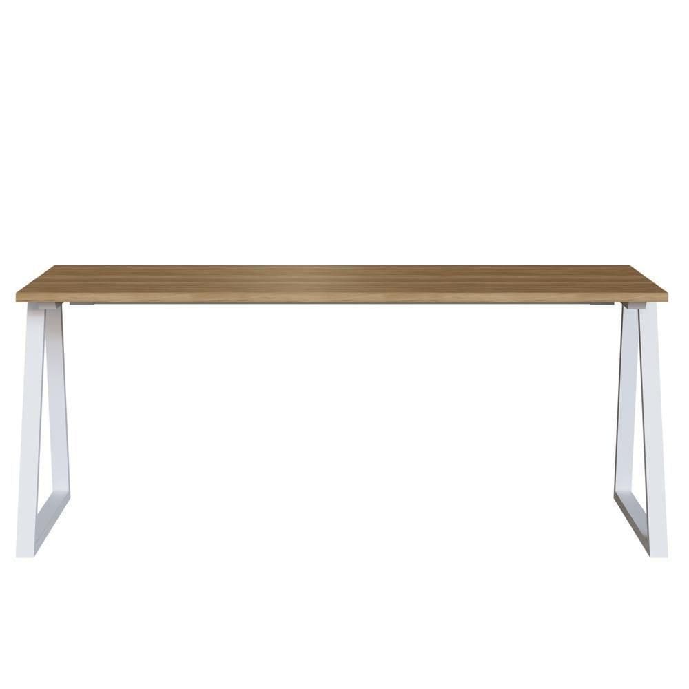 Mesa Para Escritorio Office 160 Cm 25861 Nogal Sevilha Branco Artesano Nogal Sevilha Branco
