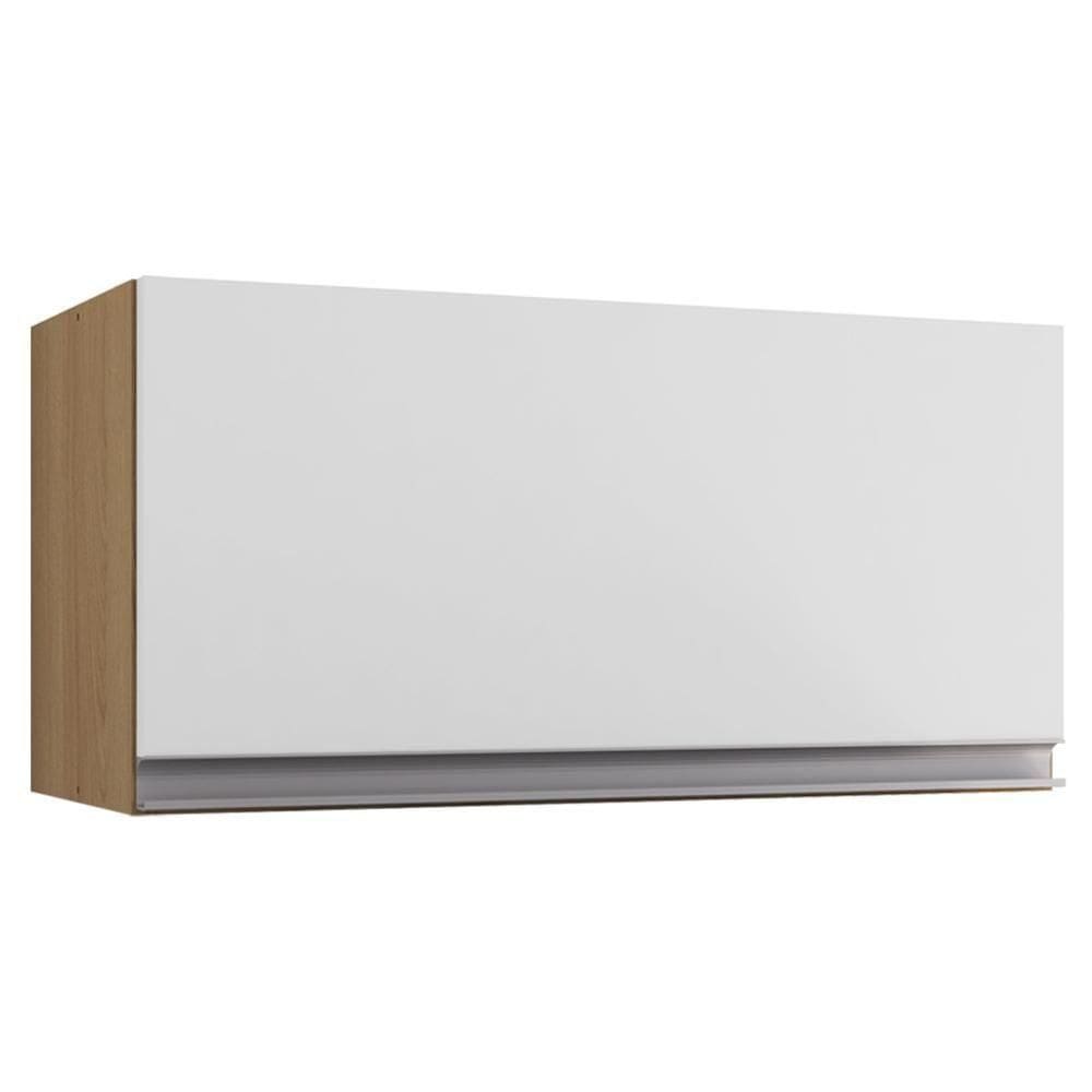 Armario Aéreo Basculante 60cm Andreia Amendoa Branco Reajl Moveis