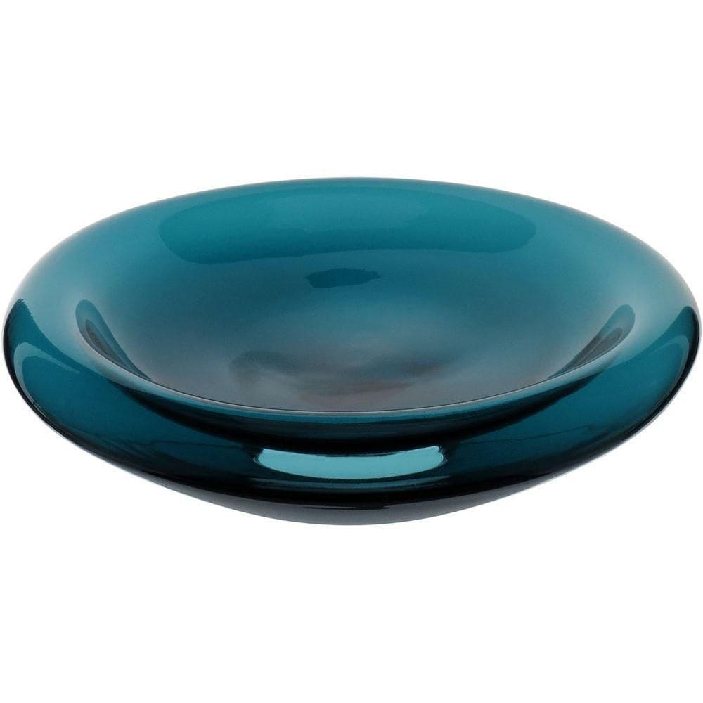 Centro Mesa Fruteira Decorativo Home&co Vidro 9x34x34cm Azul