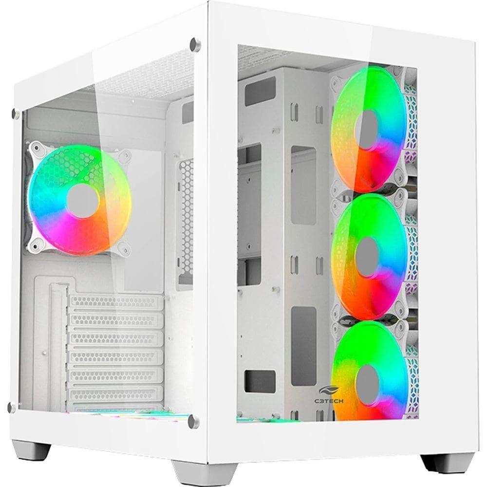 Gabinete Gamer C3tech Aquarius Mt-g910 Sem Fans Branco