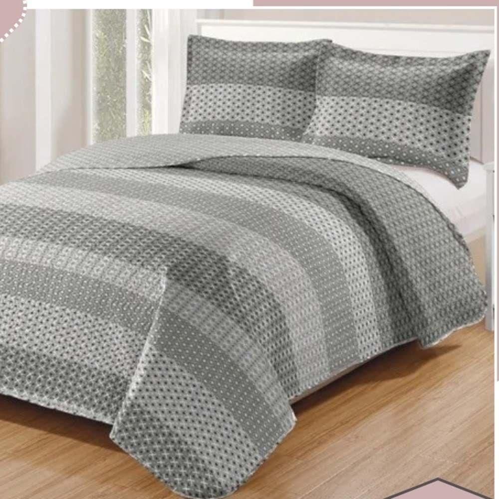 Kit Cobre Leito Colcha Daily Casal 3 Peças Dupla Face Estampado - Modelo 69 - 100% Poliéster