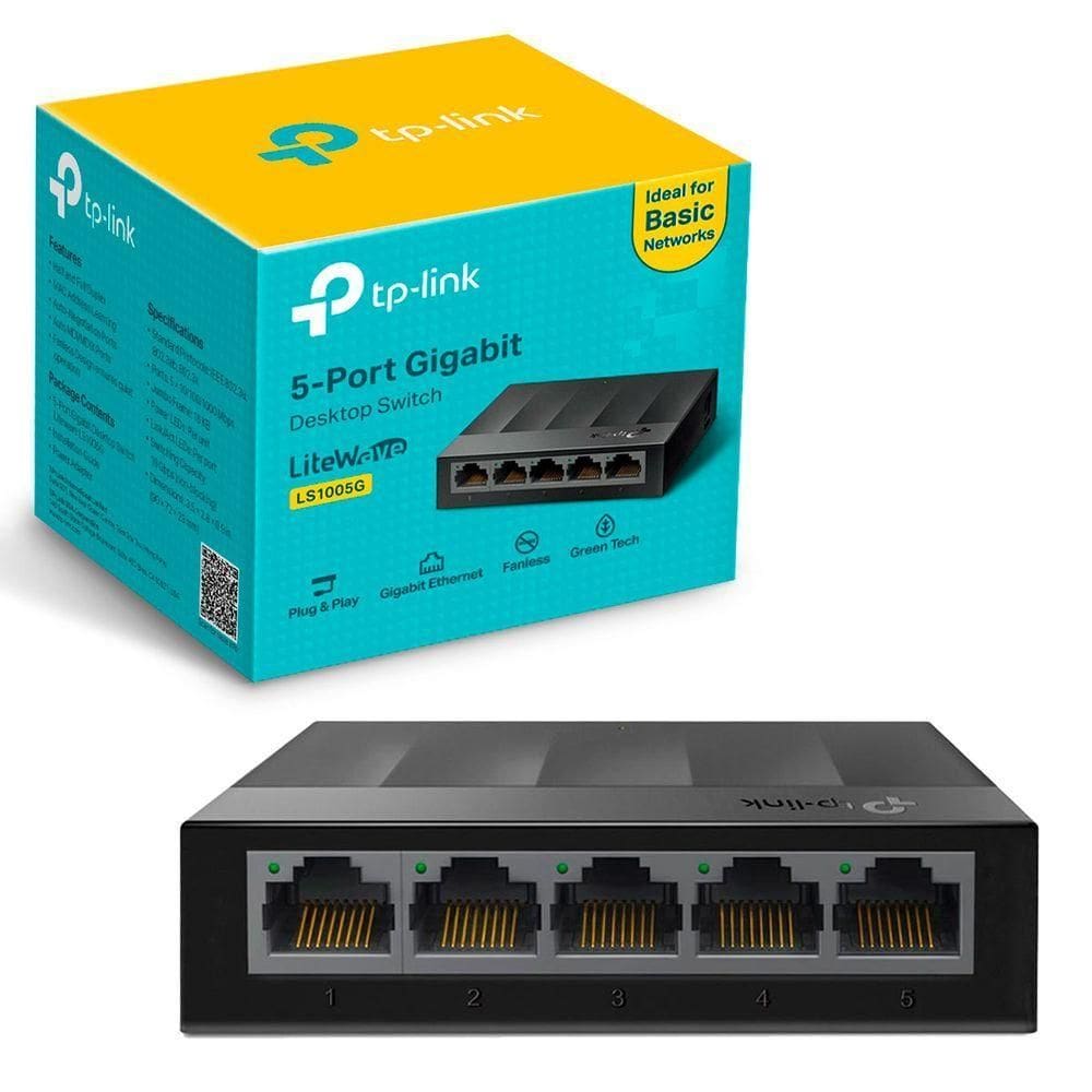 Switch Gigabit Tp-Link Litewave 5 Portas 10/100/1000 Preto