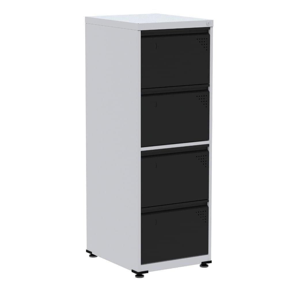 Armário De Arquivo De Aço Pandin 4 Gavetas Gavetas Cinza-preto
