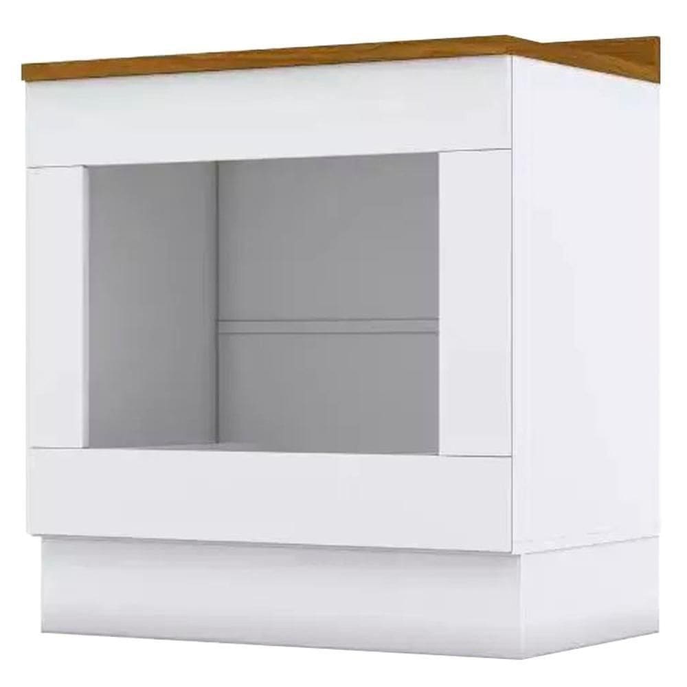Balcao Forno Embutir Com Tampo 80cm Americana Branco Nature Henn Branco Nature