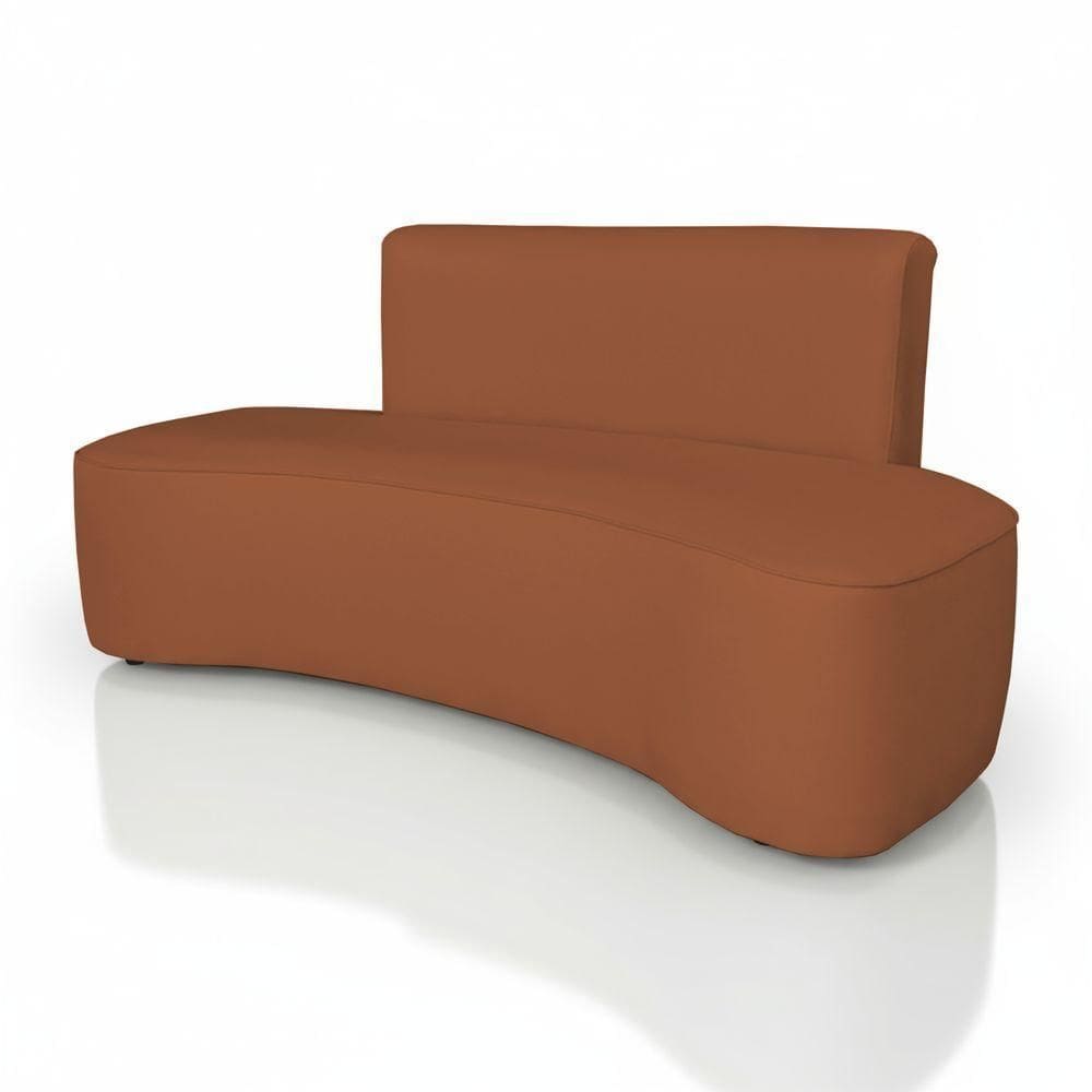 Sofá Curvo Design Orgânico Luxo Sala Contemporânea Suede Cor:terracota