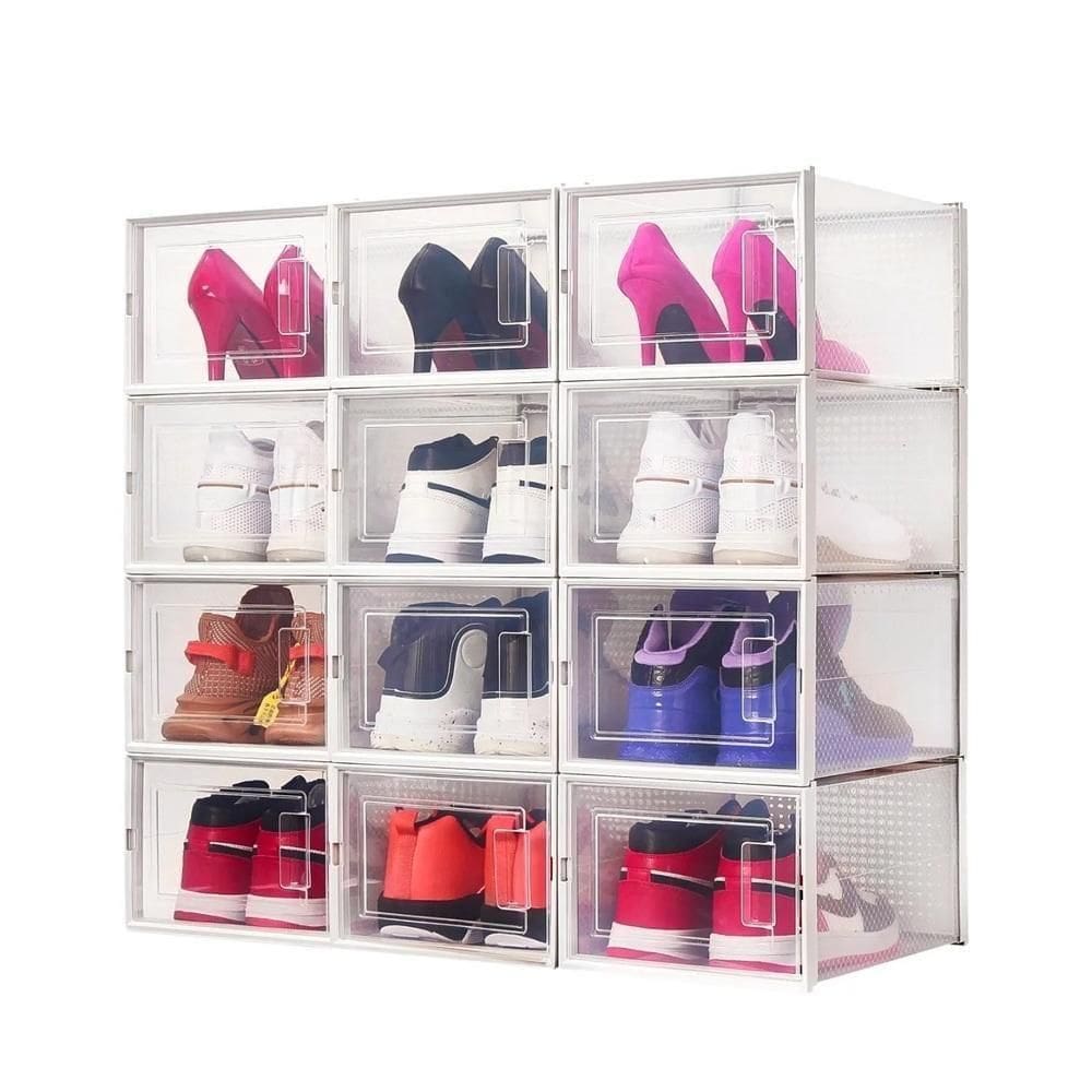 Kit 6 Caixa Sapateira Empilhavel Organizador Dobravel Guarda Roupa Sapatos Tenis Box Quarto Closet Lavanderia Cor:rosa;t