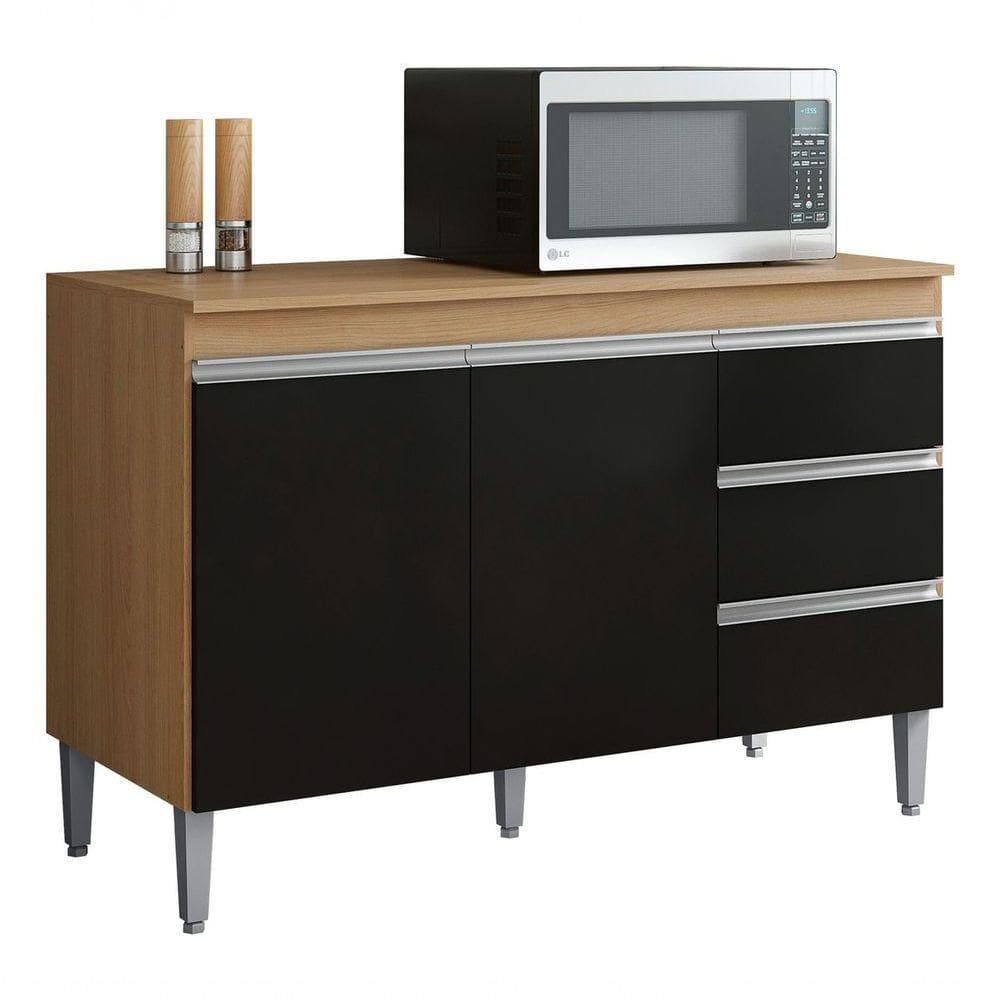 Balcão Multiuso P/pia Andreia S/tampo 120cm Cor Preto