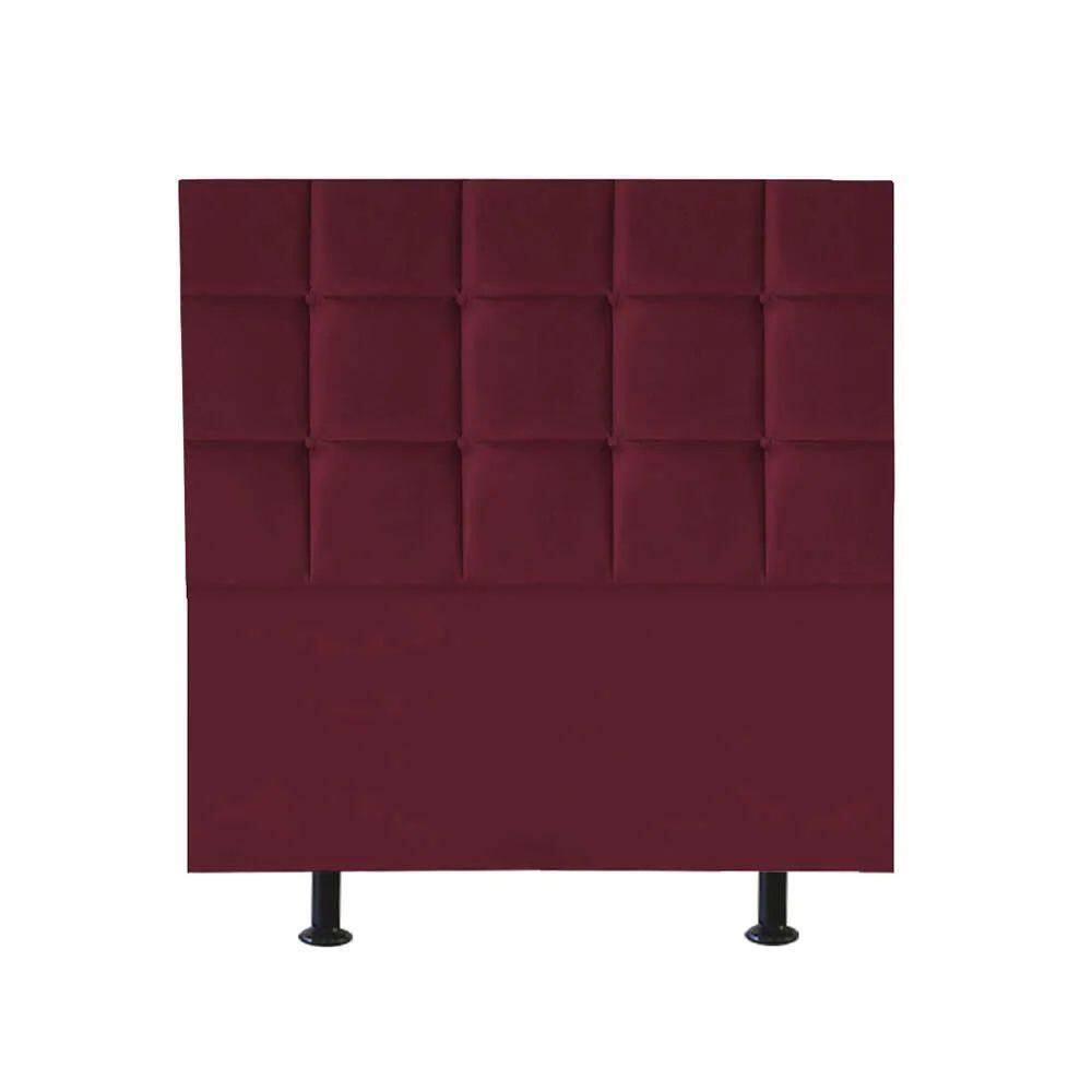 Cabeceira Estofada Cama Box Solteiro 100cm Espanha Suede Bordo- Mabe Magazine