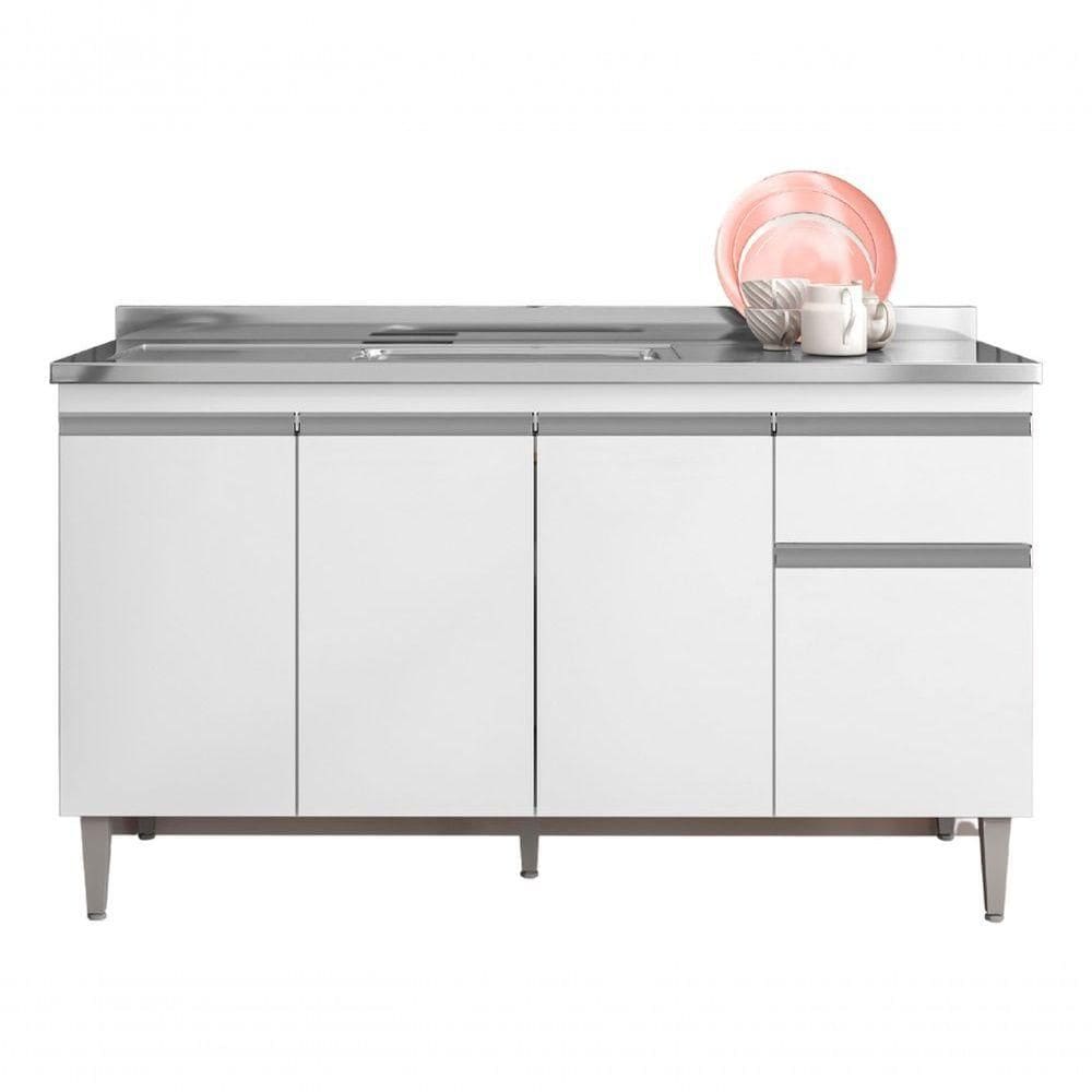 Balcão Tatiane Gabinete P/cozinha 150cm Sem /tampo Cor Branco