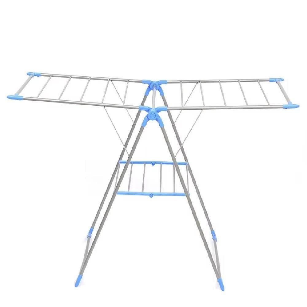 Varal Chão 2 Andares Dobrável Compacto Portátil Multiuso Lavanderia Apartamento Articulado Seca Roupas Sapatos