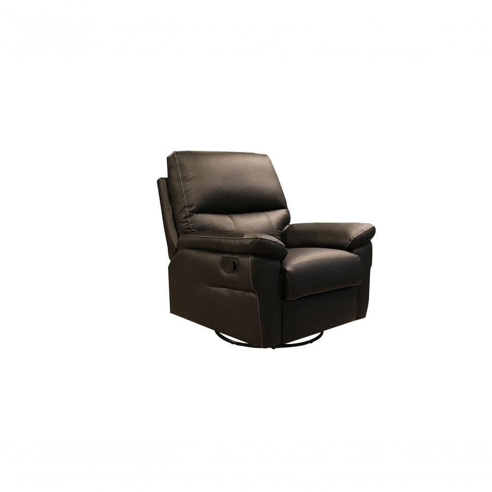 Poltrona Do Papai De Couro Imola Glider Mecânica Preto