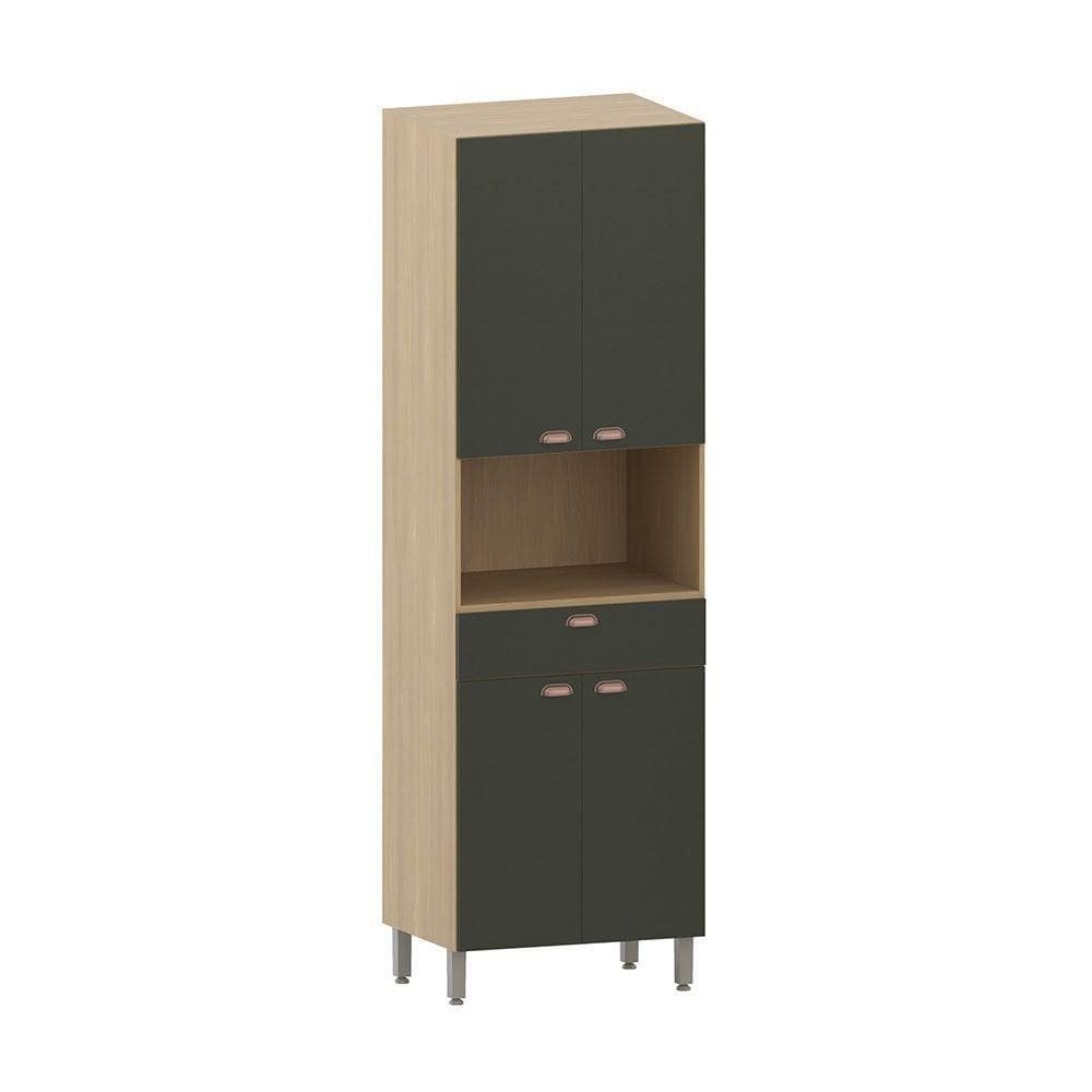 Paneleiro 70cm 4 Portas 1 Gaveta Freijó/verde Amalfi