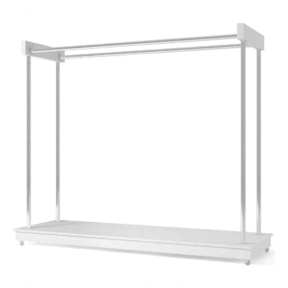 - Arara Expositor De Roupas Ajl Móveis Preto / Branco Cor Branco