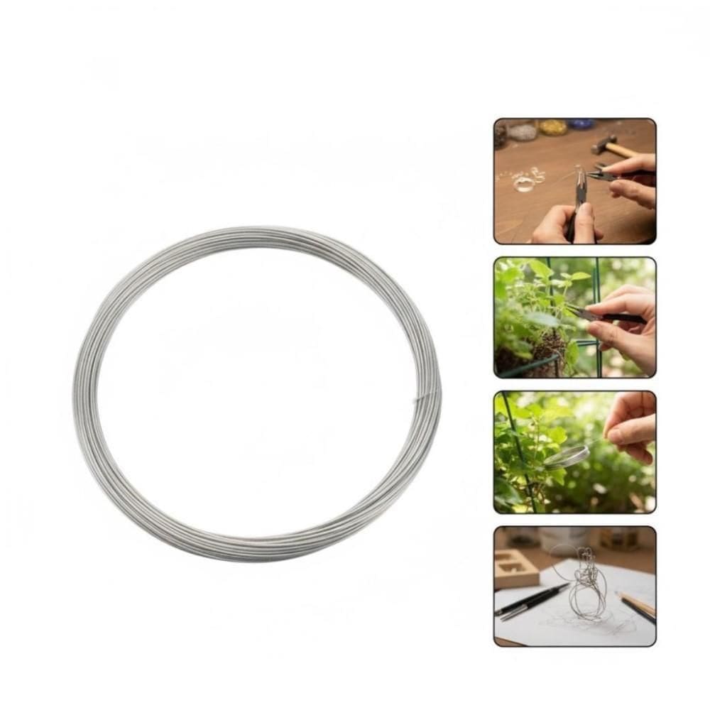 Rolo Arame Galvanizado N°22 Fio Cerca Liso Fino 1kg 325m Zincado Bijuteria Artesanato Casa ível