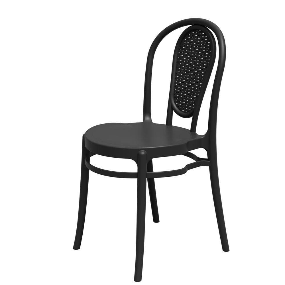 Cadeira Jardim Retro Rattan De Polipropileno – Tk Preto