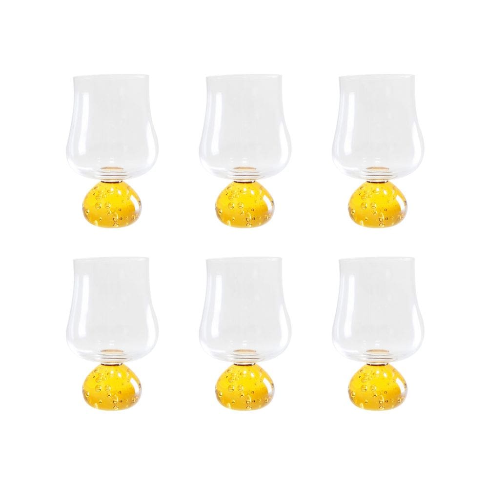 Conjunto 6 Copos de Vidro Base Âmbar 440ML 15cm GI0051 BTC