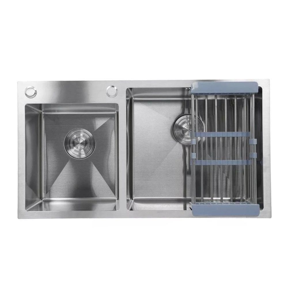 Cuba Dupla Cozinha Goumert Luxo Lava Alimentos Louça Escorredor Pia Torneira Bancada Area Externa Limpeza