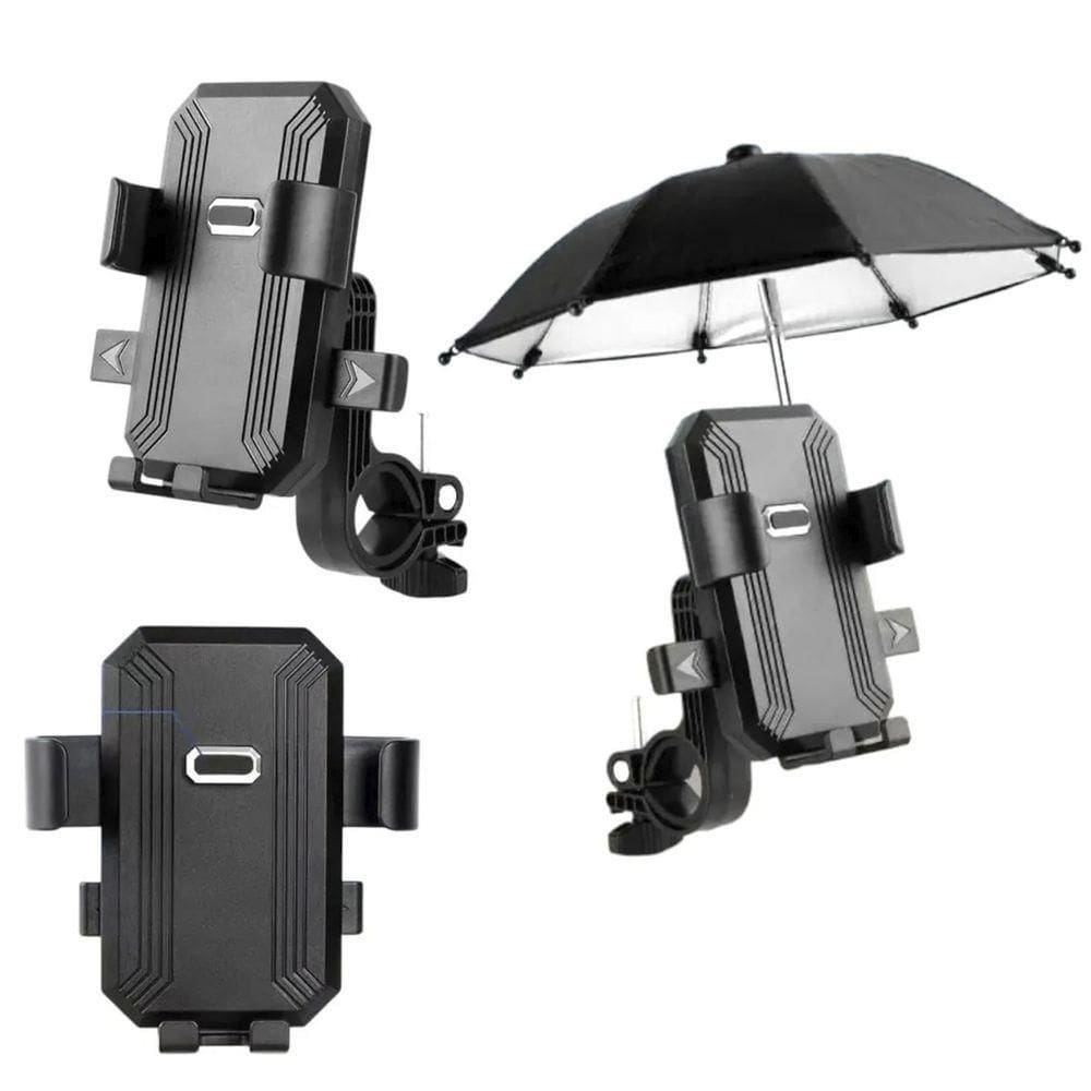 Suporte Celular Mini Guarda Chuva Moto Bike Motocicleta Bicicleta Respingos Chuvisco Motoboy Ciclismo Protege Telefone