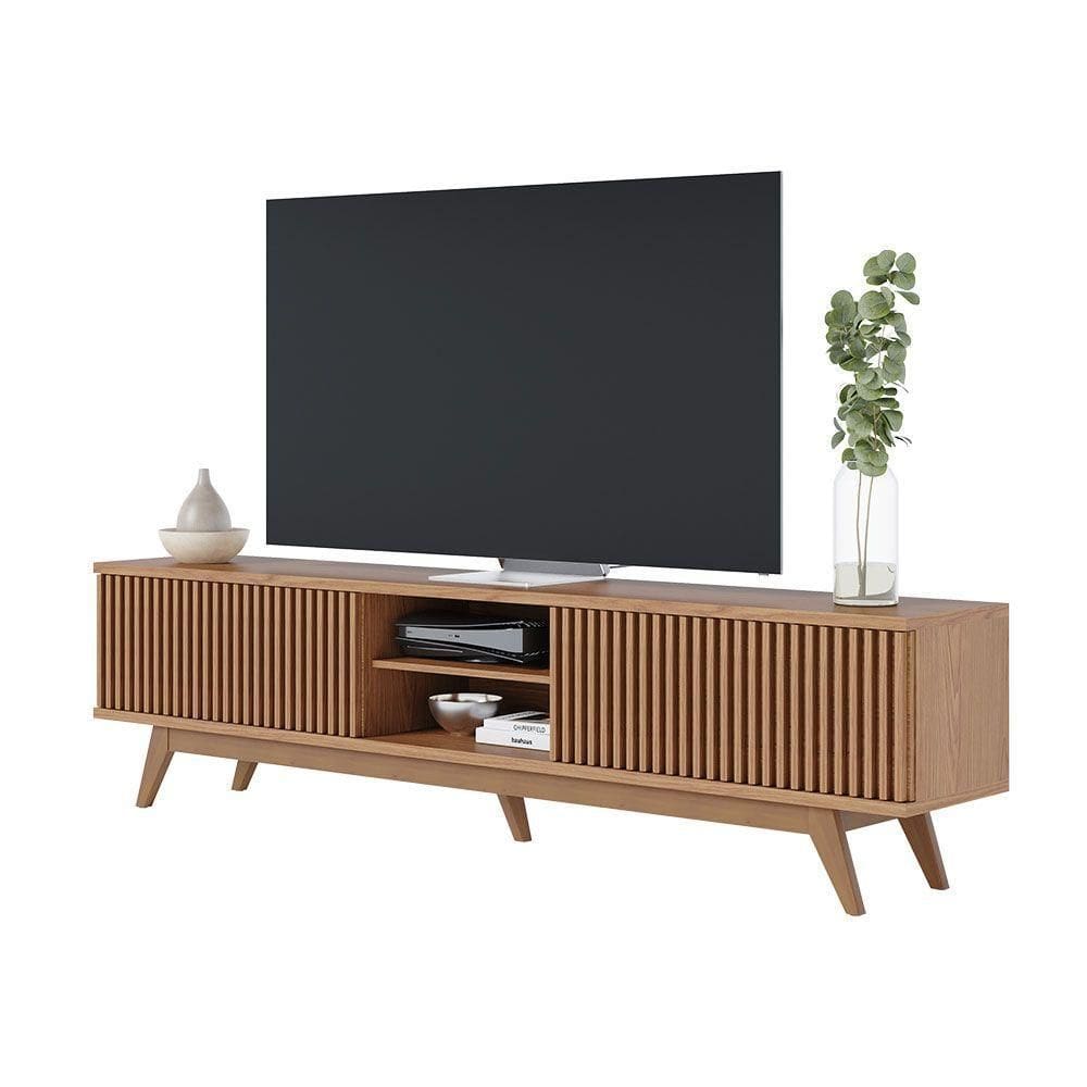Rack Para Sala Bancada De Tv 75 Pol 218cm Pollyana C04 - D`rossi Cor Freijó