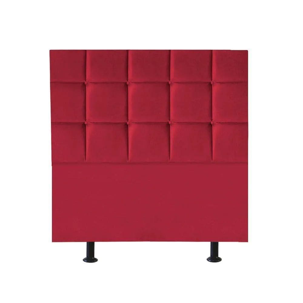 Cabeceira Estofada Cama Box Solteiro 90cm Espanha Suede Vermelho- Mabe Magazine