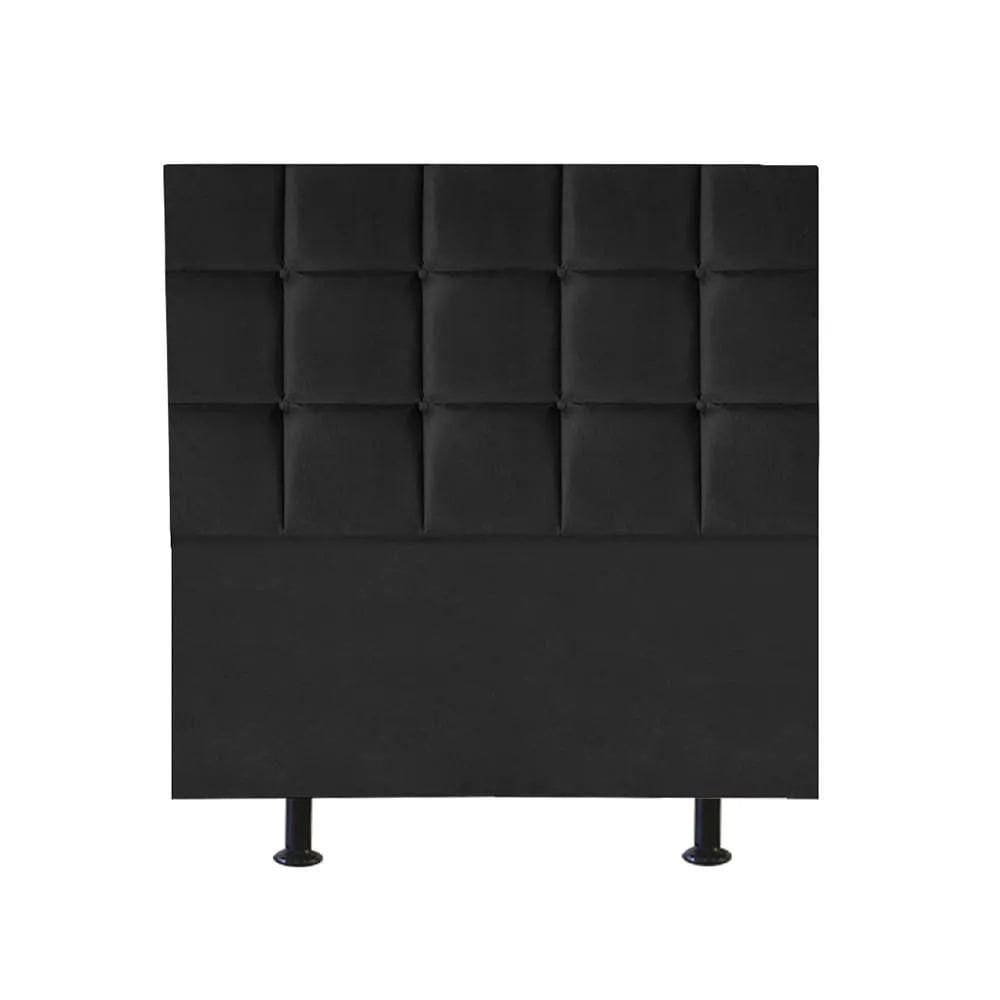 Cabeceira Estofada Cama Box Solteiro 100cm Espanha Suede Preto- Mabe Magazine
