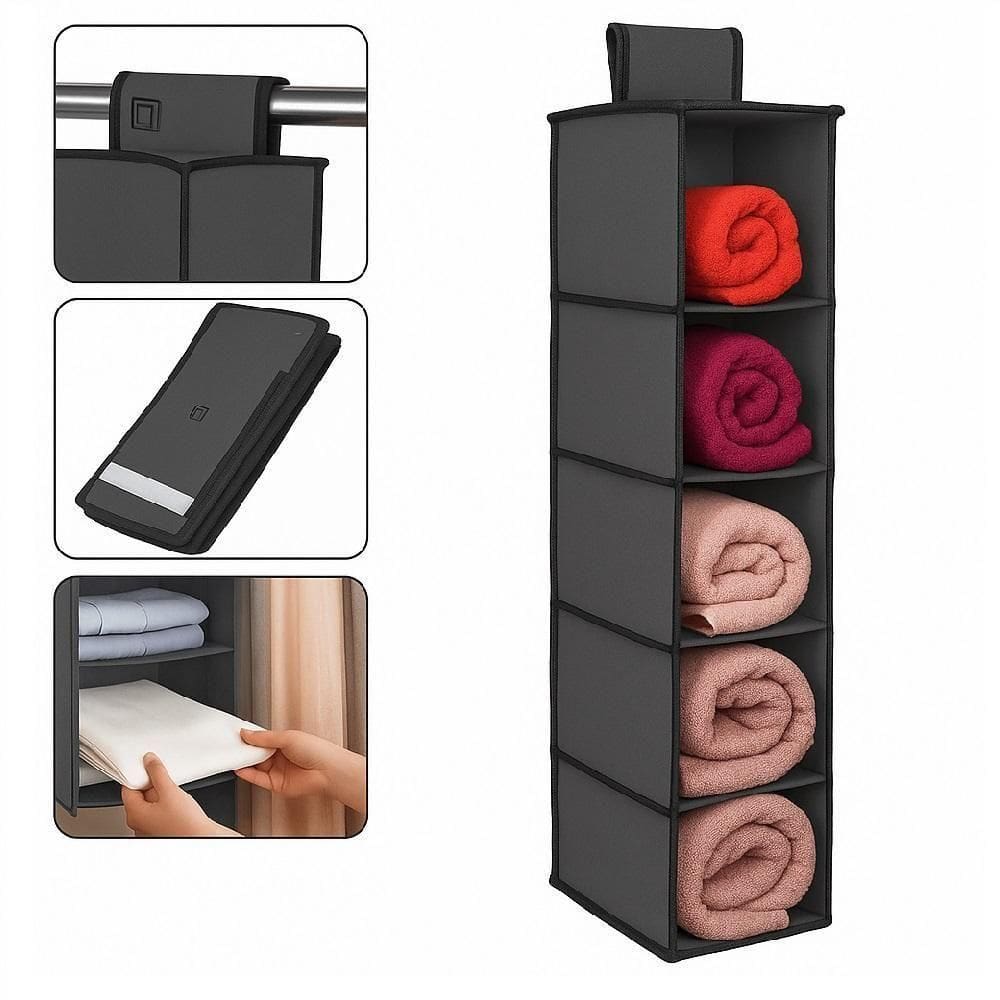 Prateleira Vertical Porta Sapateira Organizador Guarda Roupa Closet Armario Multiuso 5 Divisorias Sapatos Lencol Toalha