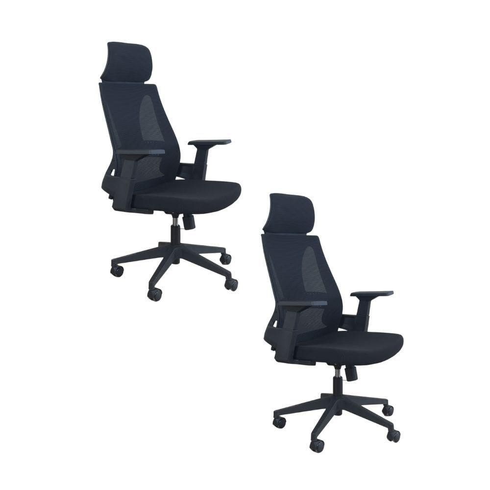 Kit 2 Cadeiras Presidente Oficial Comfort Elite