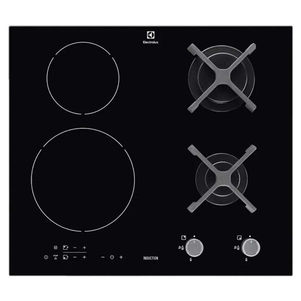 Cooktop 4 Bocas De Indução E A Gás Electrolux Preto Hibrido E Timer (IE60H) 220V