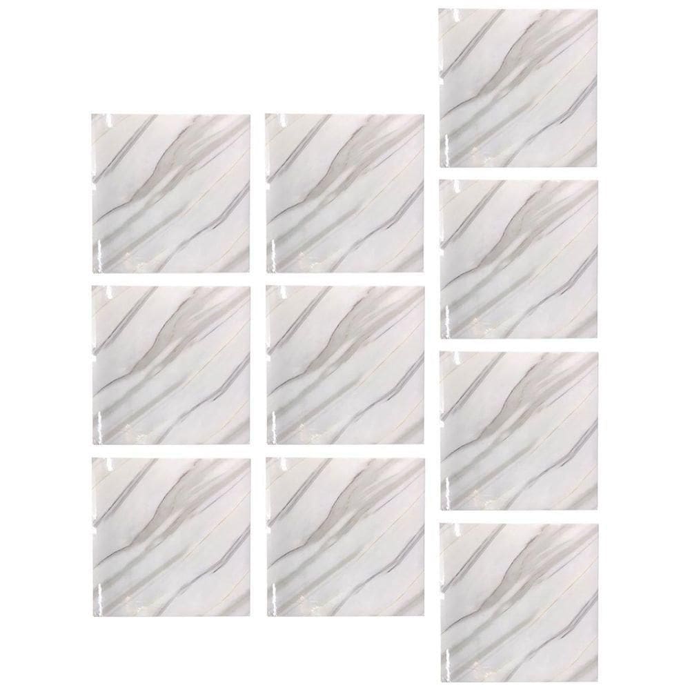 Placa Adesiva Marmore 3d Kit 10 Uni Papel De Parede Autocolante Obra Reforma Decoraçao Casa Banheiro Cozinha Varanda