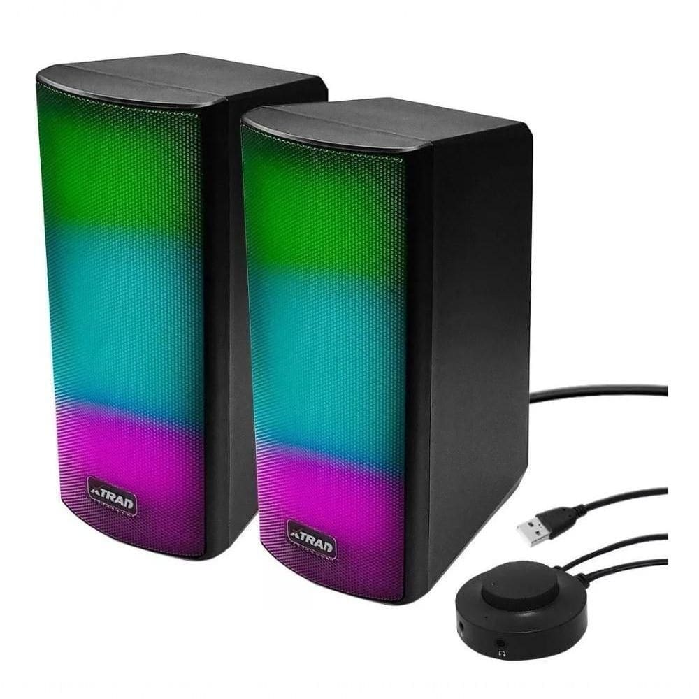 Caixa De Som Bluetooth Sd Usb Para Pc Notebook E Rgb