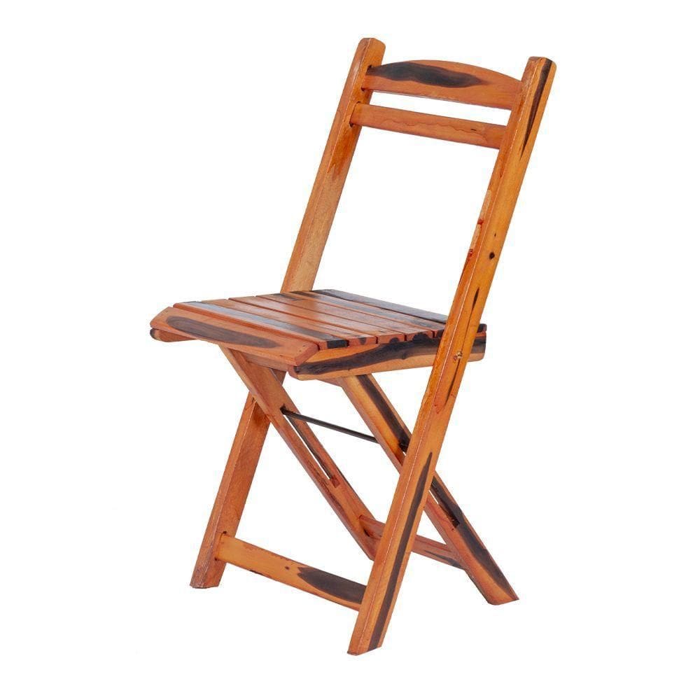 Cadeira Dobrável Madeira Maciça Ypê Perfeita Para Ambientes Externos E Cobertos Cerejeira