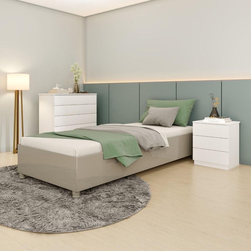 Cama Box Solteiro Mônaco Tcil neve