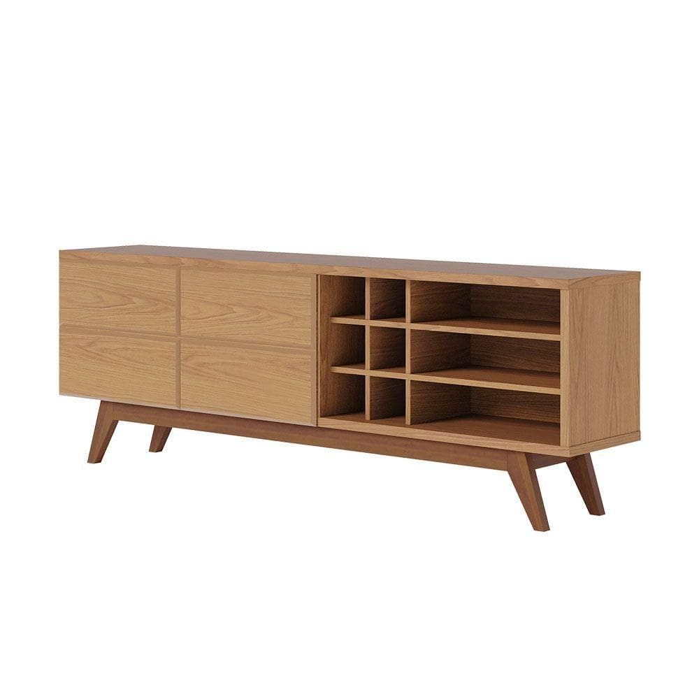 Rack Para Sala Bancada De Tv 70 Pol 180cm Cinthia C04 - D`rossi Cor Freijó