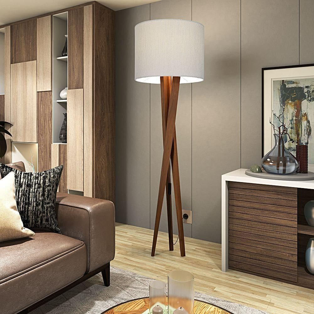 Luminária Abajur Tripé De Chão Paris Retrô Moderna Bivolt Gelo