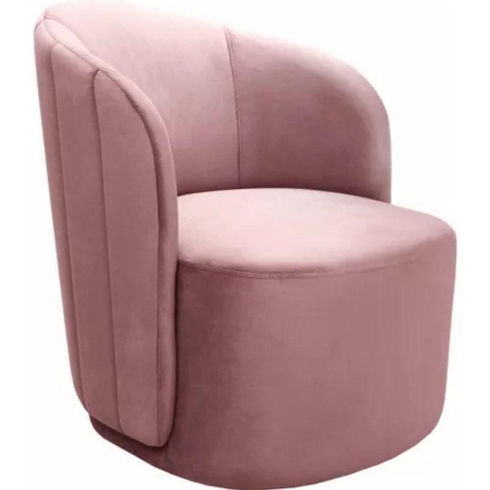 Poltrona Decorativa Stela Veludo Rosê