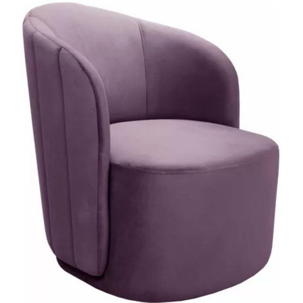 Poltrona Decorativa Stela Veludo Roxo