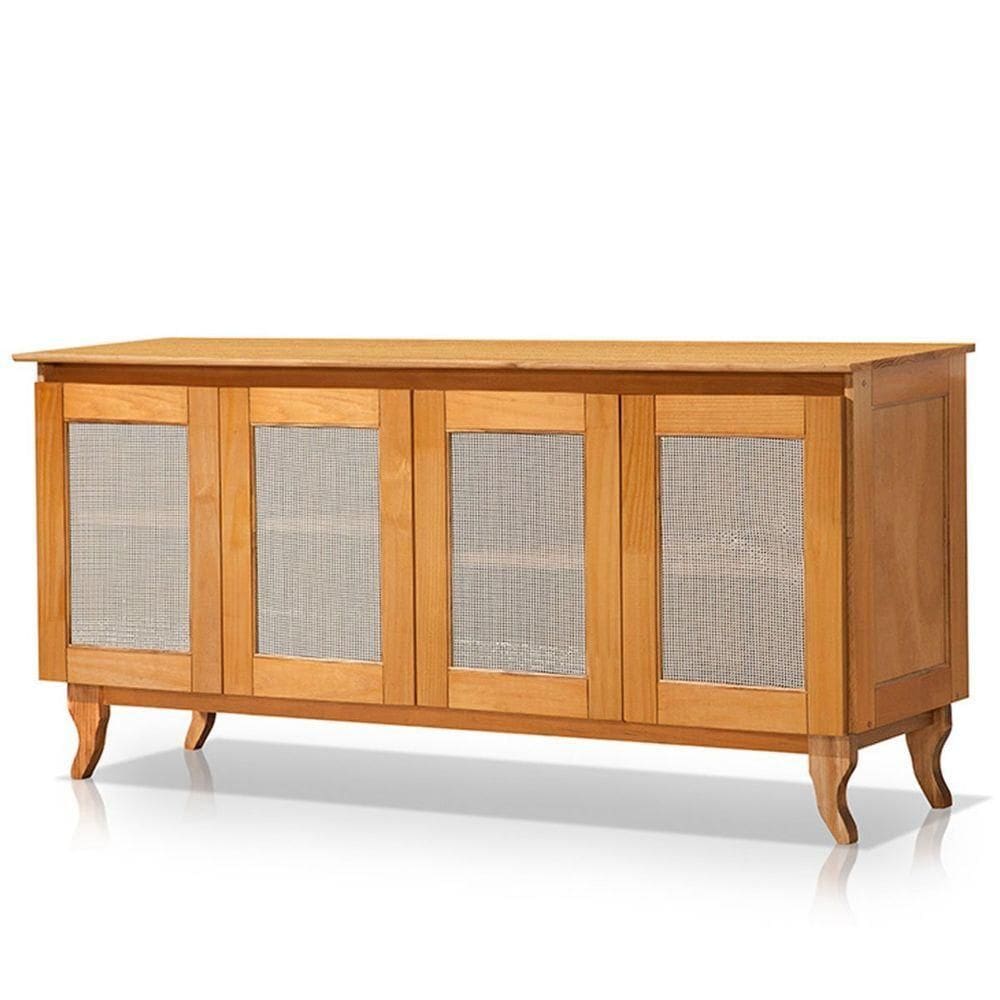 Buffet Aparador De Madeira 4 Portas De Tela Dalton Imbuia