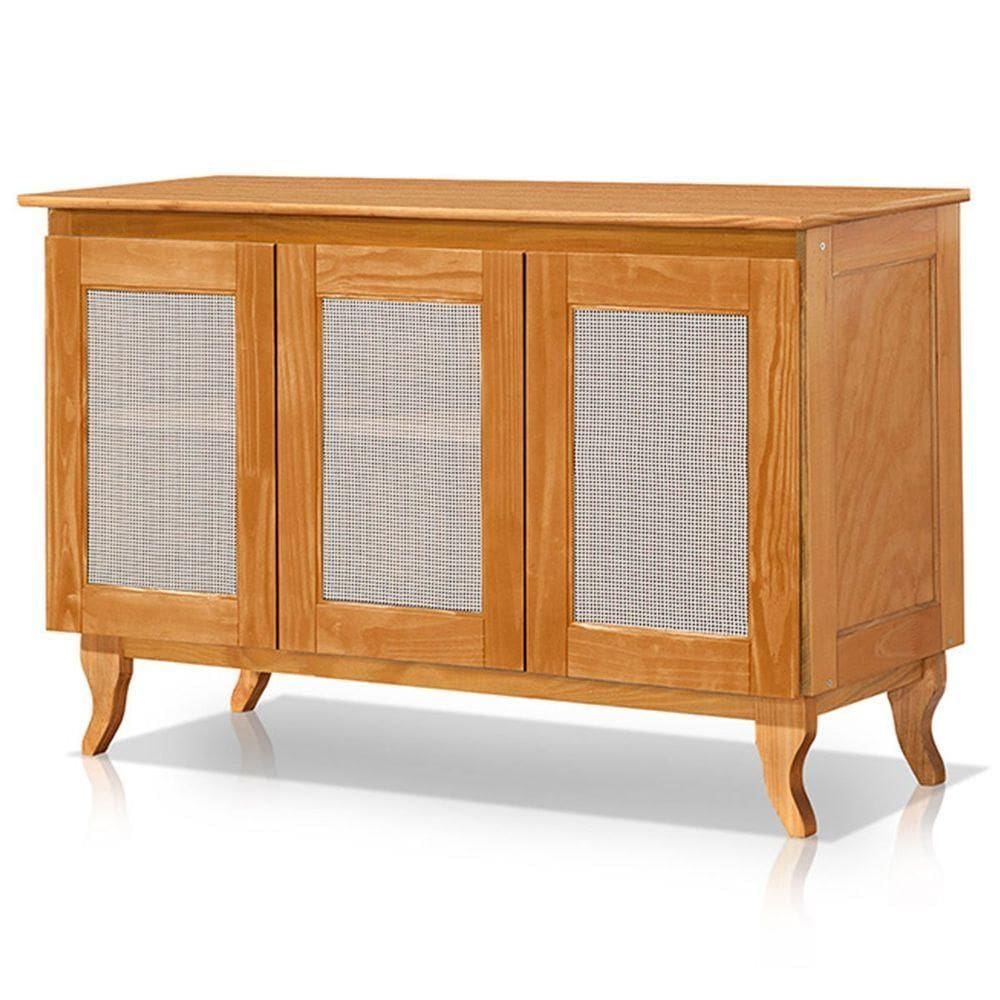 Buffet Aparador De Madeira 3 Portas De Tela Dalton Imbuia