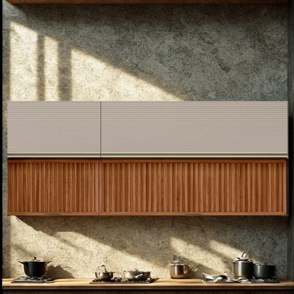 Armario Aereo 120 Cm E Armario Aereo 60 Cm Ripado Proenca Nogueira Nude Prime Demartez