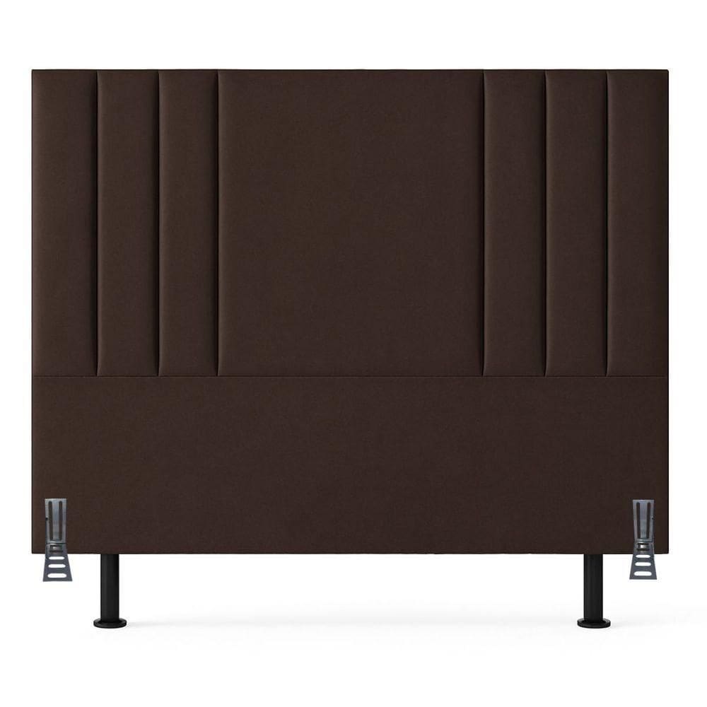 Cabeceira 195 Cm Suede Moderna King Clássica Cama Box Frame Marrom