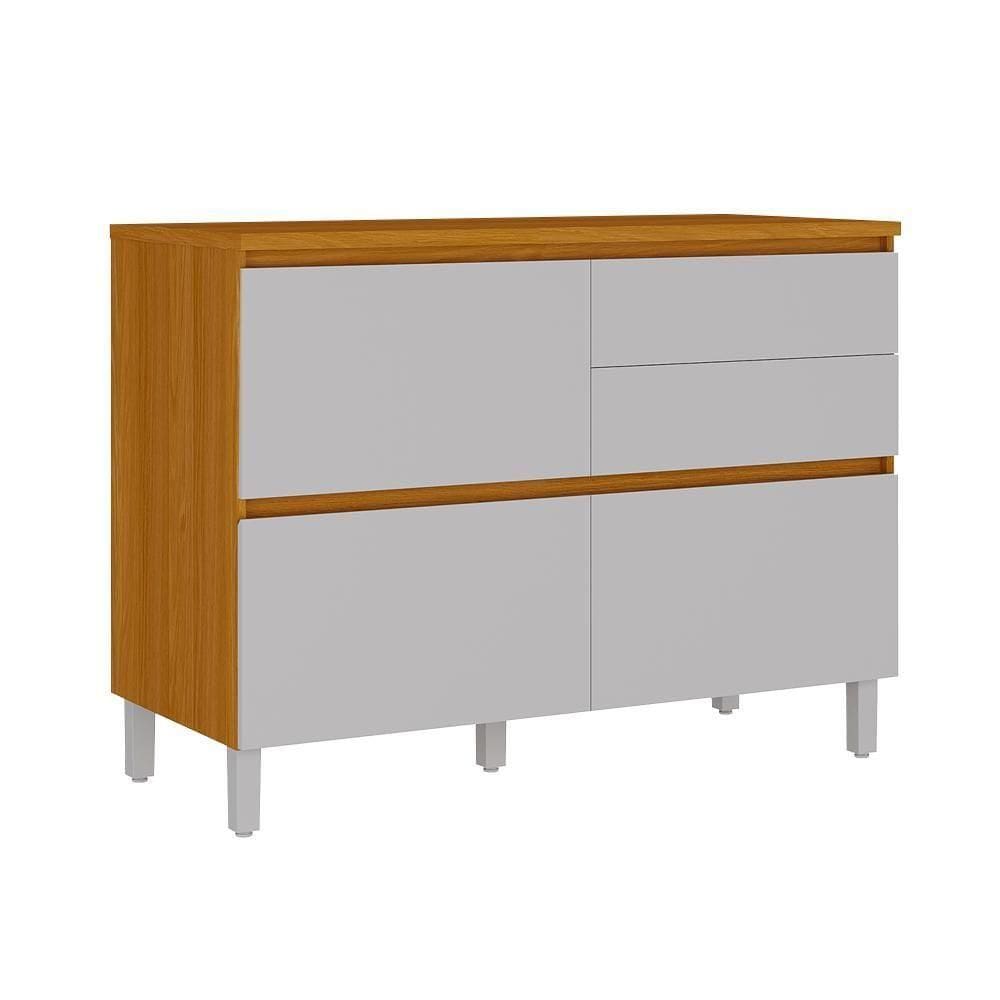 Balcão De Cozinha Itatiaia 120cm Em Madeira Mdf Cinamomo Fendi Lúmina