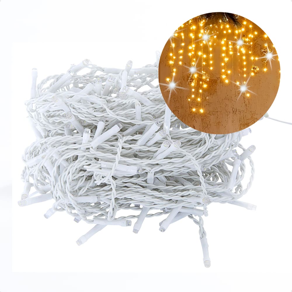 Cortina Luminosa Pisca Pisca Led Flash 196 Leds 3000K+6500K Branco Taschibra 220V