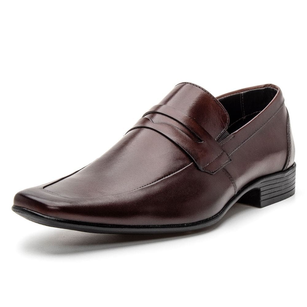 4606BGI-Sapato Social Masculino Loafer calce fácil em Couro