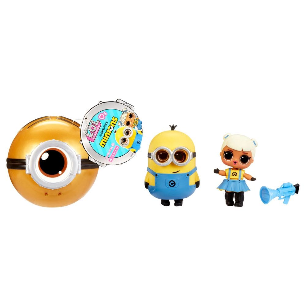 Boneca L.O.L. Surprise Loves Minions Tots com fantasia e acessório.