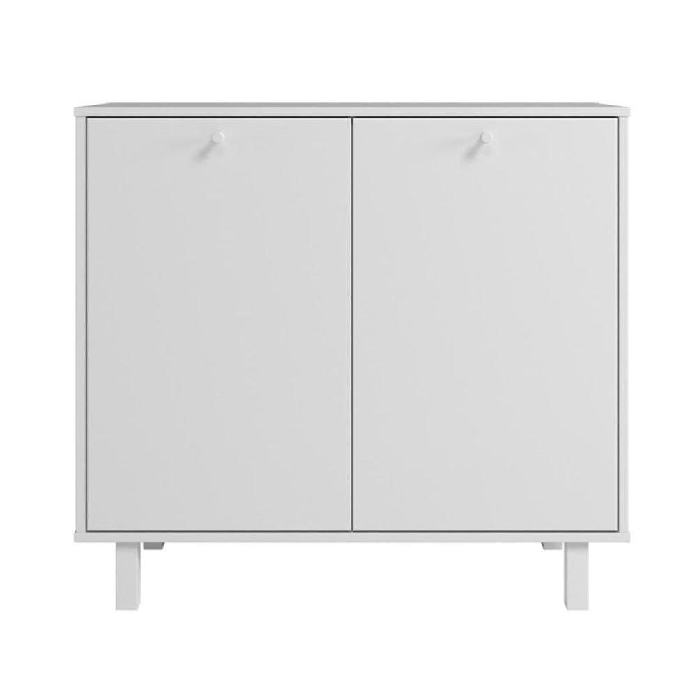 Balcão Em Mdp Com 2 Portas E 2 Prateleiras Brv Móveis Branco