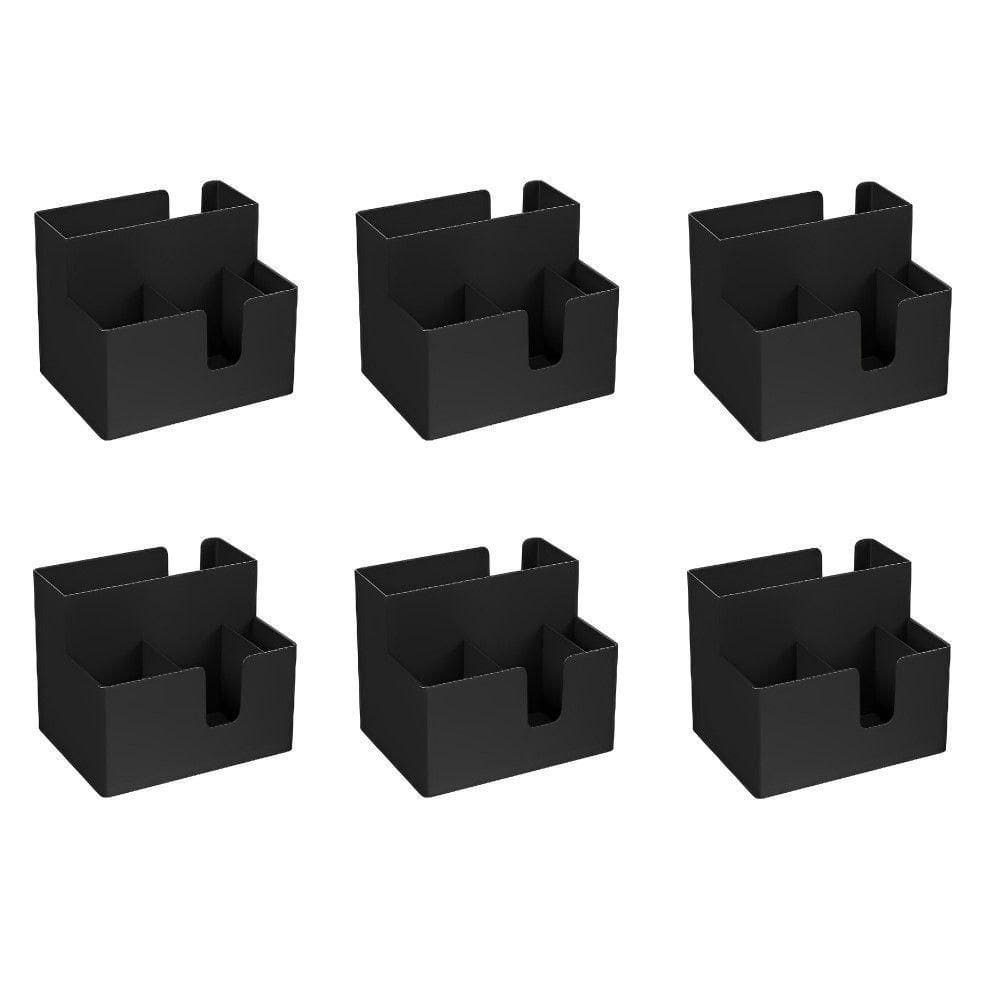Kit 6 Porta Guardanapo Sachês 14 X 10,6 X 9,4 Cm Preto Coza