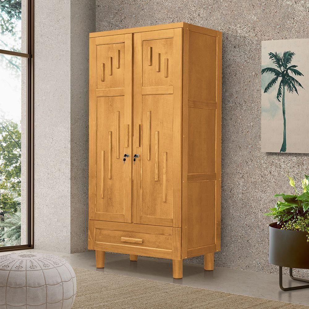 Guarda Roupa Roupeiro Modulado Munique Estrutura Em Madeira Maciça Imbuia