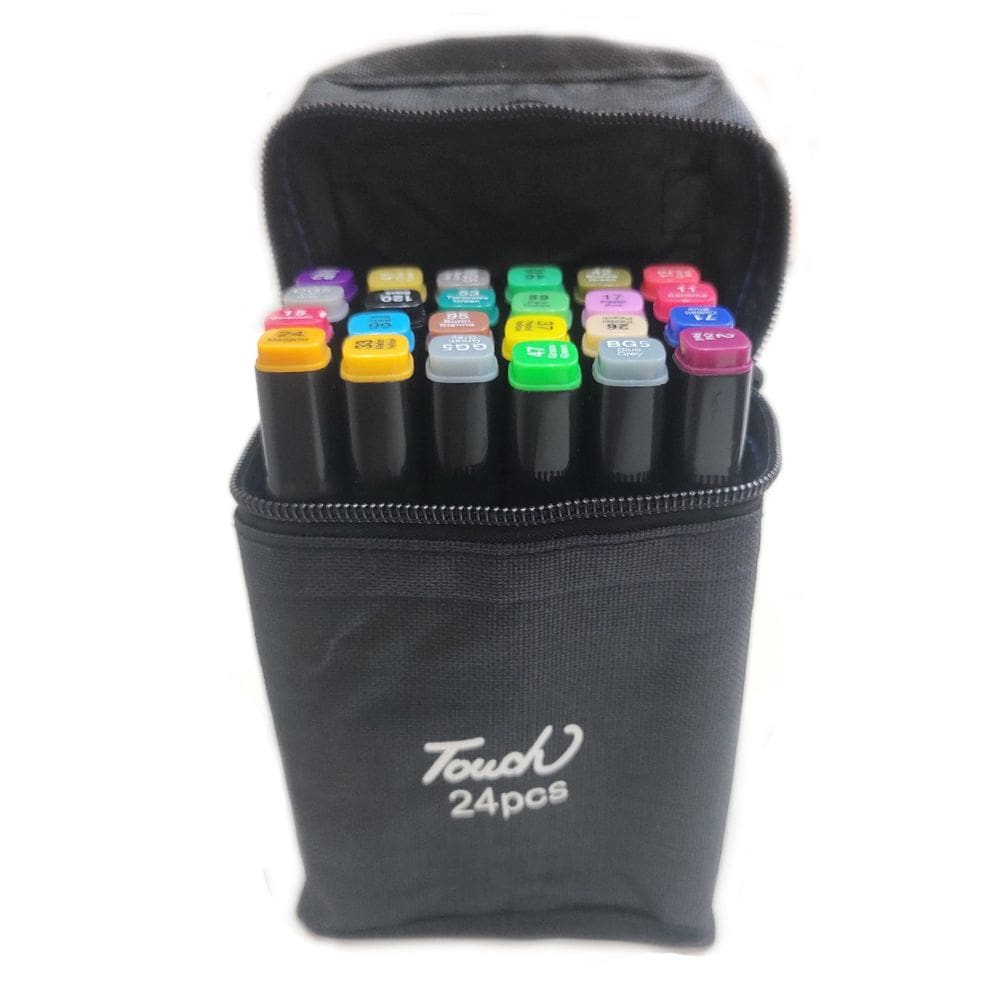 Kit 24 canetas com estojo / bolsa Marcador Touch Caneta Canetinha 843347